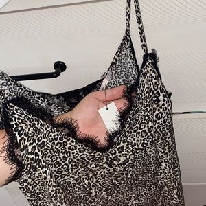 Francesca’s leopard print lace tank